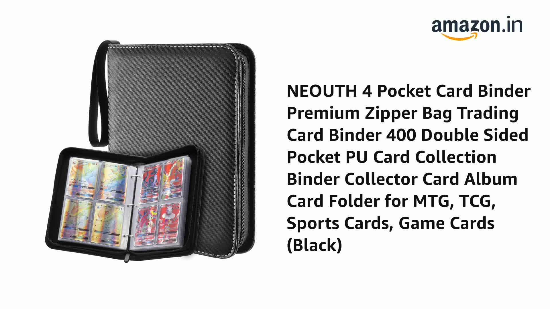 NEOUTH 4 Pocket Card Binder Premium Zipper Bag Trading Card Binder